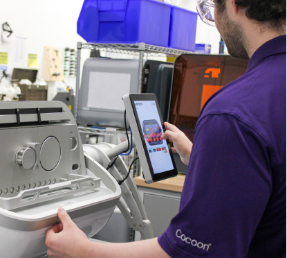 student working in a lab