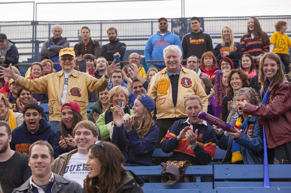 crowd cheering at Homecoming game