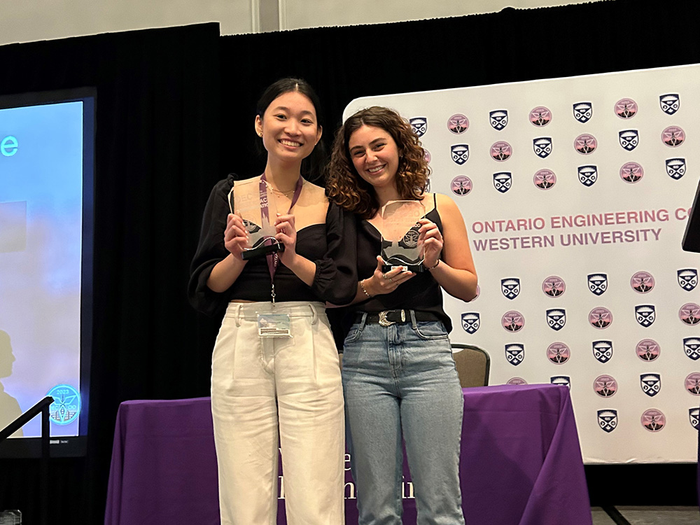 Grace Ma and Rotem Parran with their awards
