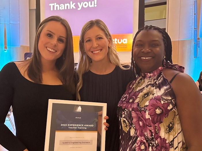 Connections team with their award